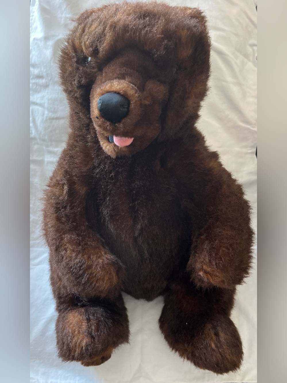Disney Parks Large 20" Epcot GRR Grizzly Bear Puppet Hidden Mickey Logo